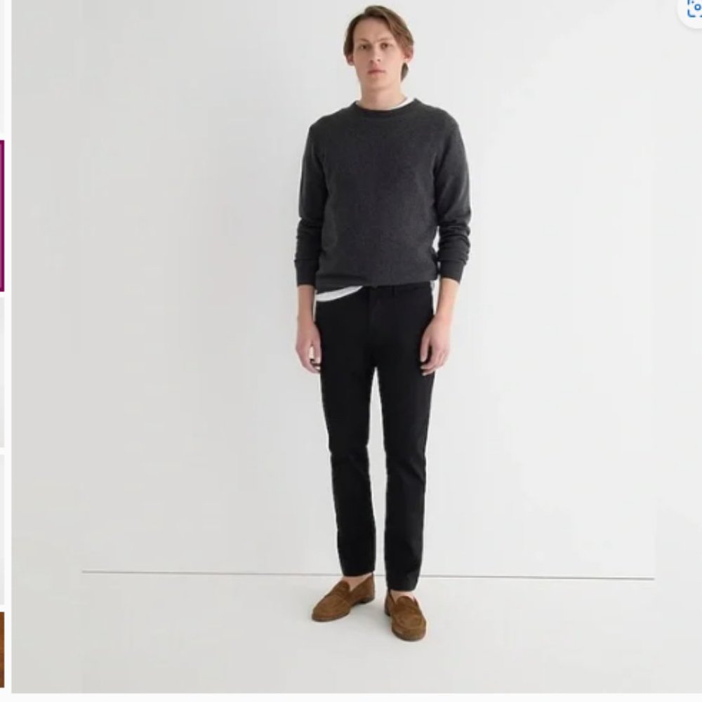 NWT J. Crew Men's Chino 484 Slim Black 31x34 Preppy Business Casual Pants - Picture 3 of 4